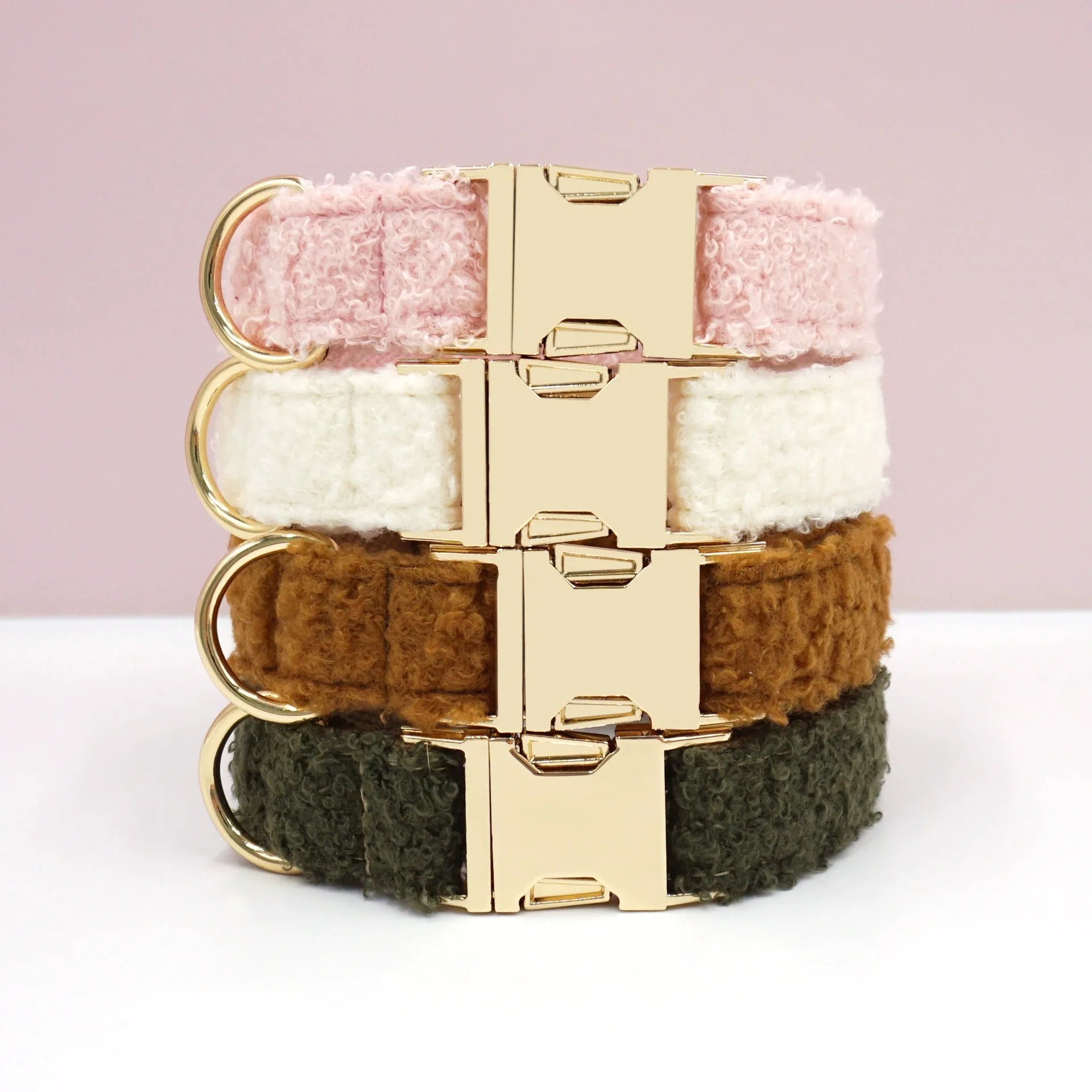 Custom Logo Tactical Style Pet Collar Durable Fluffy Lightweight Velvet Soft Solid Cat Dog Collar Metal Buckle Comfortable Fit