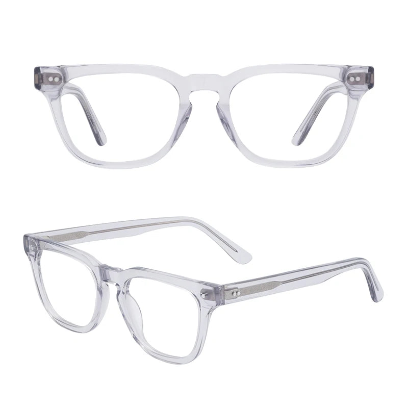 Trendy Retro Computer Anti Blue Light Blocking Eyeglasses Custom Logo Square Acetate Frames
