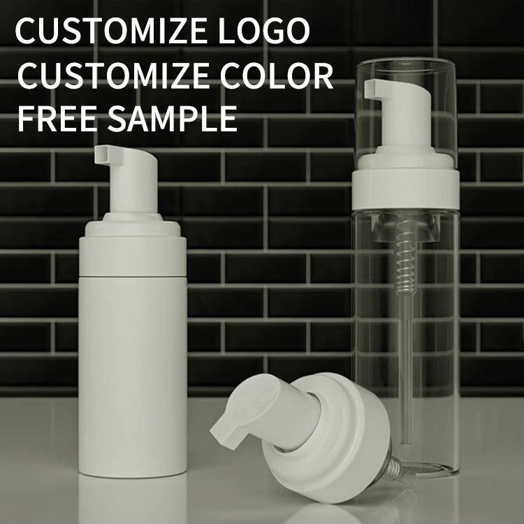 Wholesale 100ml 150ml 200ml PET White Transparent Soap Foam Pump Bottles with Foamer Pump and Cap