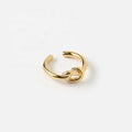 LOZRUNVE Bohemian 925 Sterling Silver Simple Love Knot Ear Cuff Earring Gold