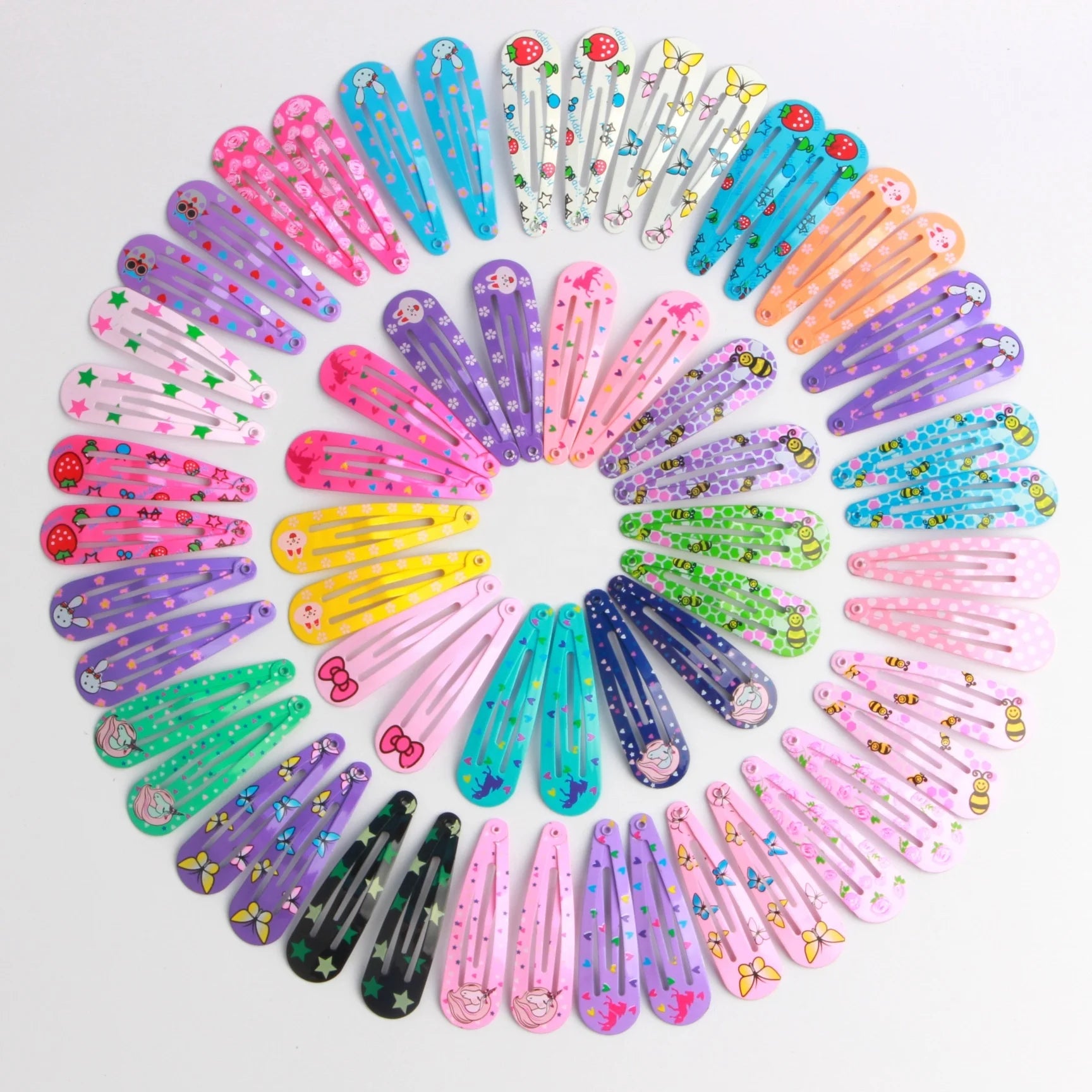 MIO 26 Patterns Hair Clips Cute Colorful Paint Bobby Pin Metal Hair Clips Sweet No Slip Snap Barrettes for Girls Toddlers Kids