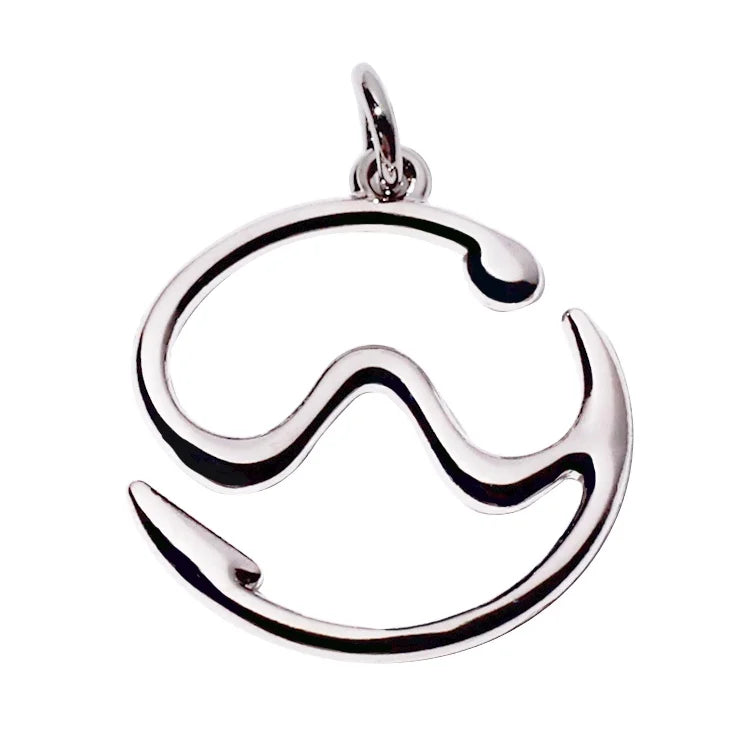 Eco-friendly Jewelry Fitting Custom Made Silver logo Round Charms Hollow Pendant for Bracelet Accessory