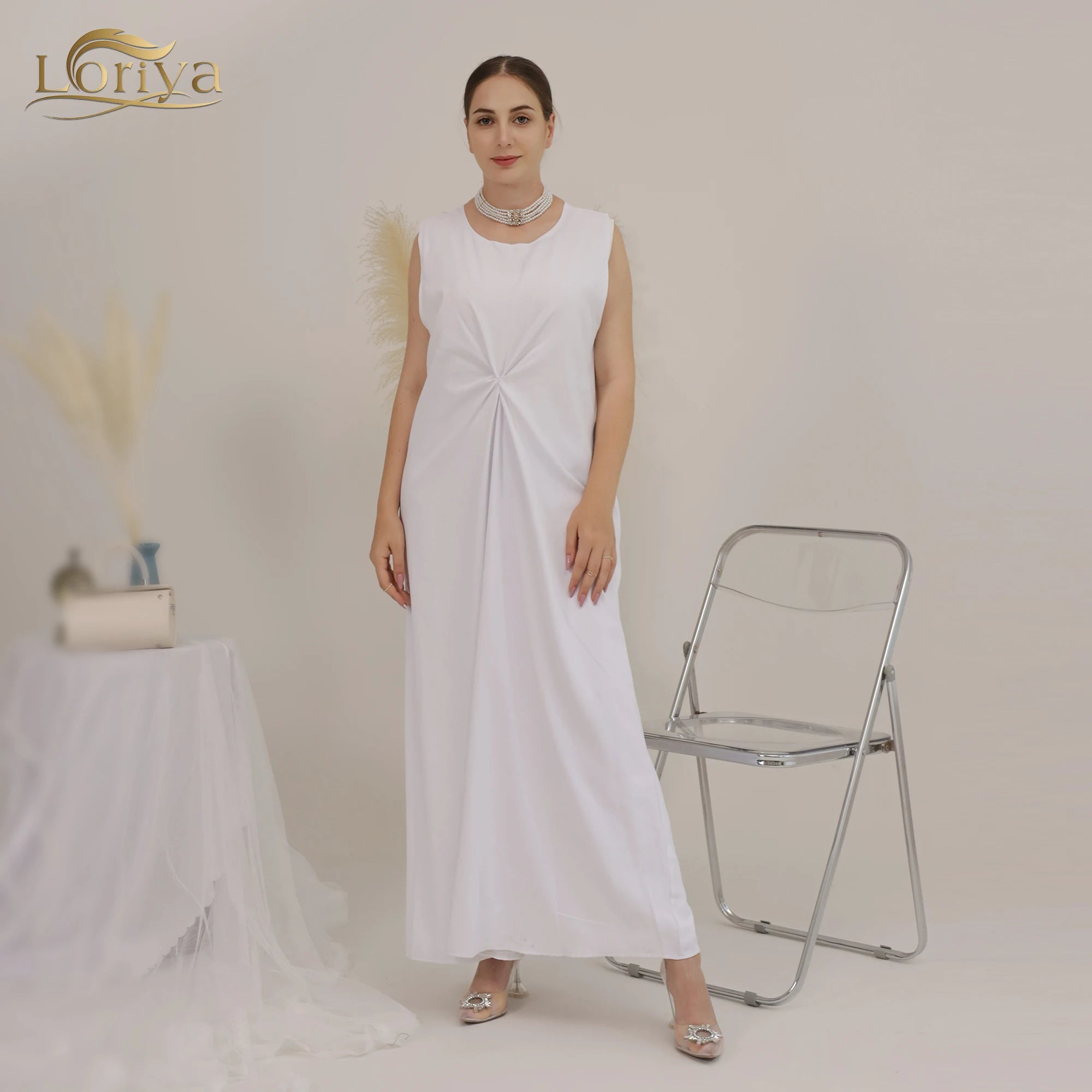 Loriya Clearance Sale Muslim Inner Sleeveless Dress Dubai Abaya Underdress Matching Slip Nida Fabric Women Dresses