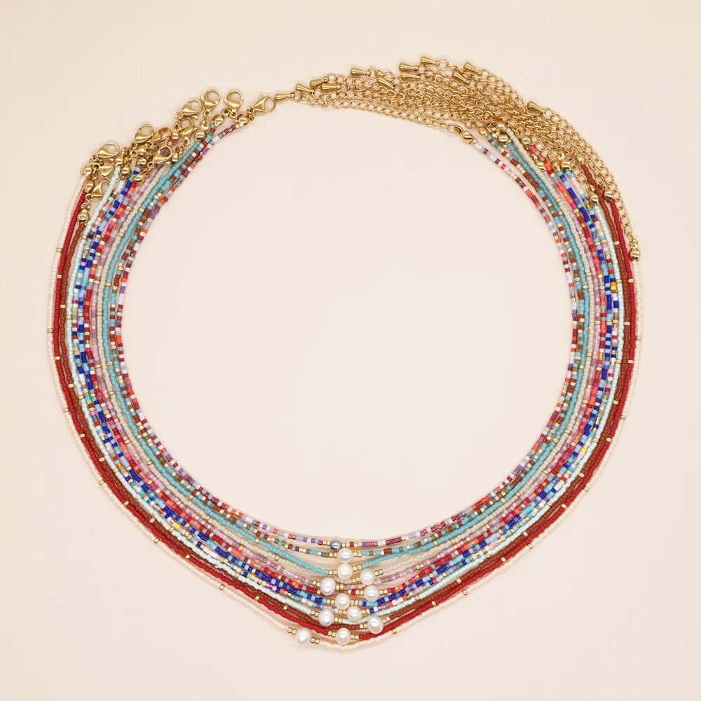 2023 New Fashion Jewelry Bohemian Style Beads Natural Pearl Necklace for Women