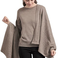 Women's Casual Crew Neck Sweater Top Warm Poncho Scarf in Autumn Style Hot Sale Knitted Cloak with Front Logo