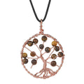 Tree of Life Pendant Gemstone Chakra Crystal Quartz Stone Pendant Good Luck Yoga Charms for Necklace Jewelry Making