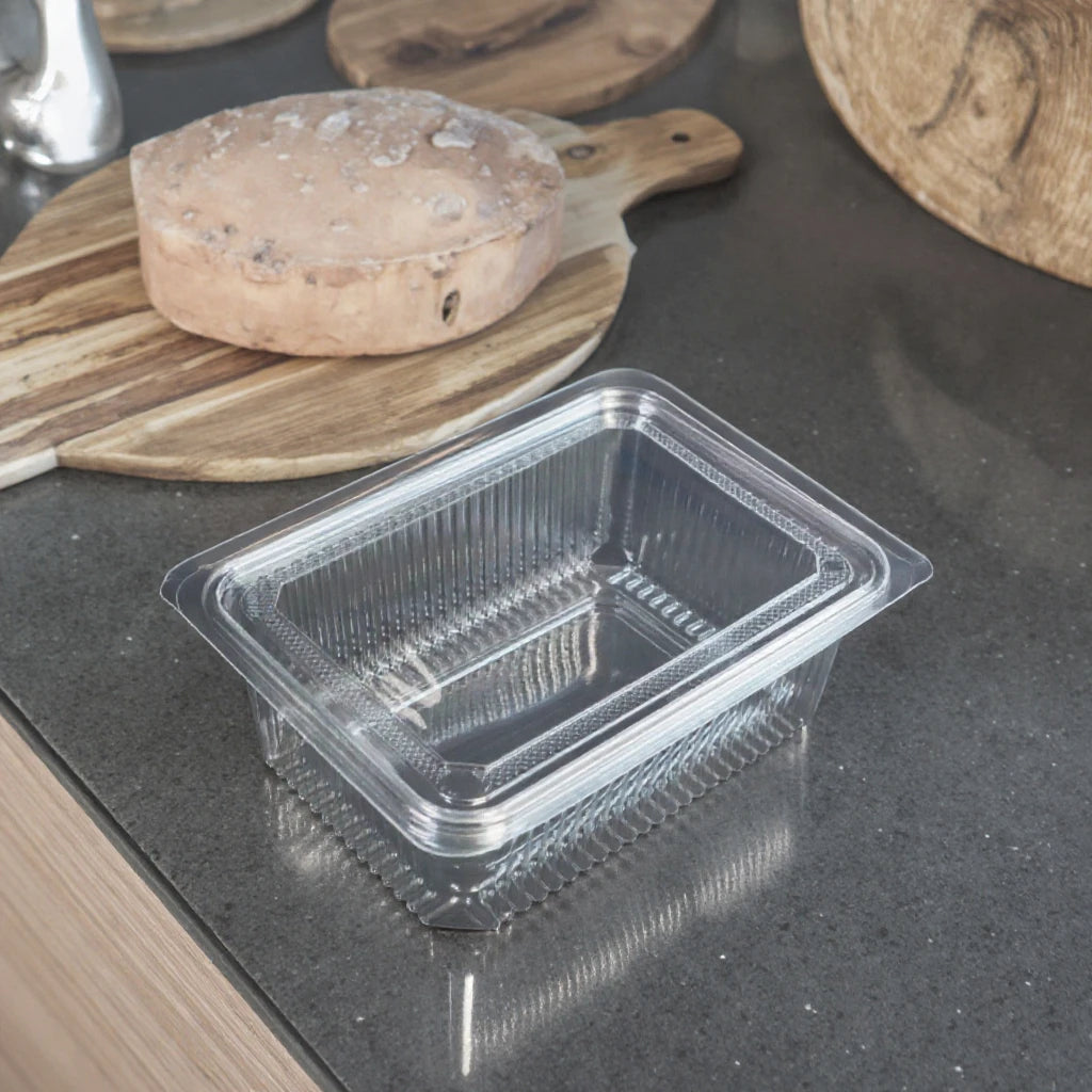 Square Clear Blister PET Container Food Safe Cake Sushi Noodles Packaging