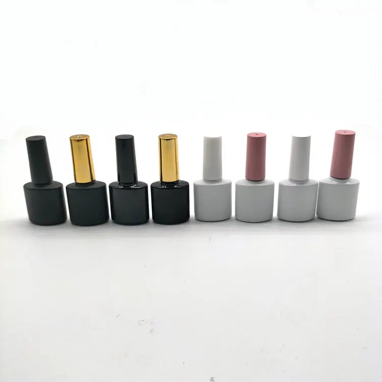 Hot Selling 7ml Black Empty UV Gel Matte Surface Cosmetic Glass Nail Polish Bottle Avoiding Light with Bruth and Cap with Brush