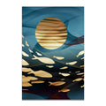 Prints Pictures Golden Shui Koi Fish Posters Sea Animal Canvas Painting Wall Art 3 Panels Black Original Decor Abstract