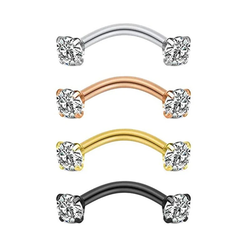 16g Daith Cartilage Earrings Tragus Helix Body Piercing Jewelry Rook Curved Barbell Eyebrow Rings Belly Ring Wholesales