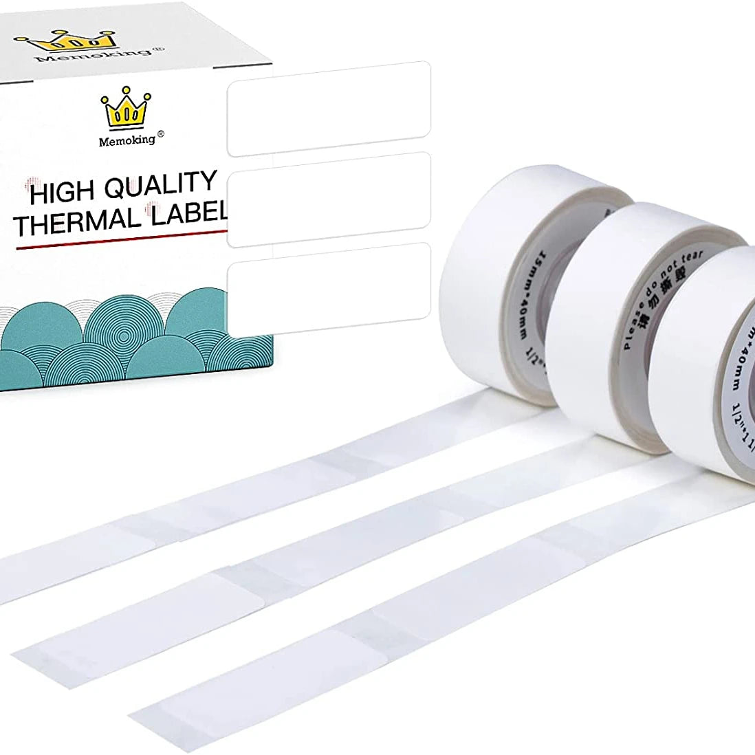 Phomemo D30 White Thermal Paper Square Multipurpose Labels 14x40mm 3 Rolls Printing Paper