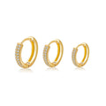 ERESI Tiny Circle Pave Zircon Huggie Hoop Earring Gold Zircon Small Crystal Earring Three Size Brass Jewelry Fashion Earrings