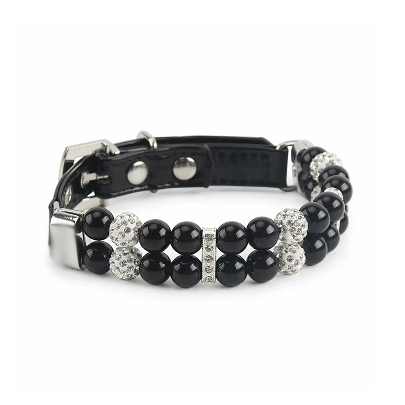 Fashionable Pearl Collars for Dogs Pearl Necklace Solid Color Teddy Accessories Collar