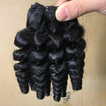 12A Double Drawn Bouncy Funmi Hair BundlesRaw Virgin Baby Curl Human Hair Extension Weft.