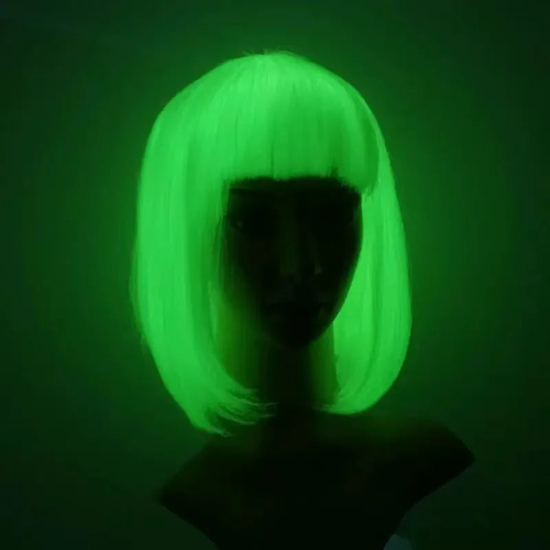 Eco-Friendly Cool Glow in the Dark Hair Wig for Promotional Party Supplies