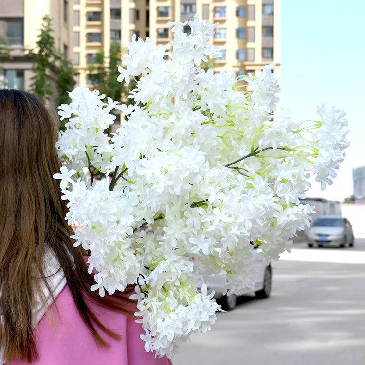 YOPIN-1050 Artificial White Sakura Flower Japan Pink Silk Cherry Blossom Branches