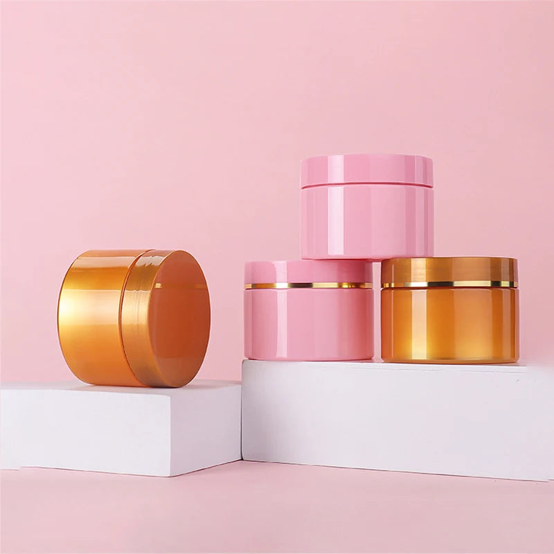 Wholesale 4oz 100ml PET Plastic Cosmetic Cream Jar with Lid Colored for Skin Care Eye Cream Facial Cleanser
