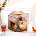 Trendy Designer Fashion Clear Mini Clutch Tote Handbag Purses Acrylic Transparent Hexagon Box with Glossy Lamination Embossing