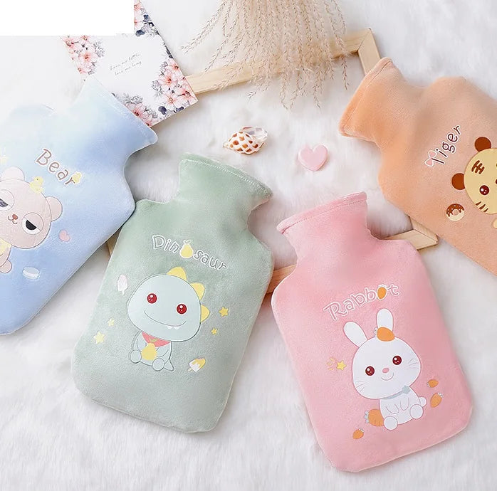 Kawaii Cartoon Water Filling Hot Water Bag Bottle with Plush Cover