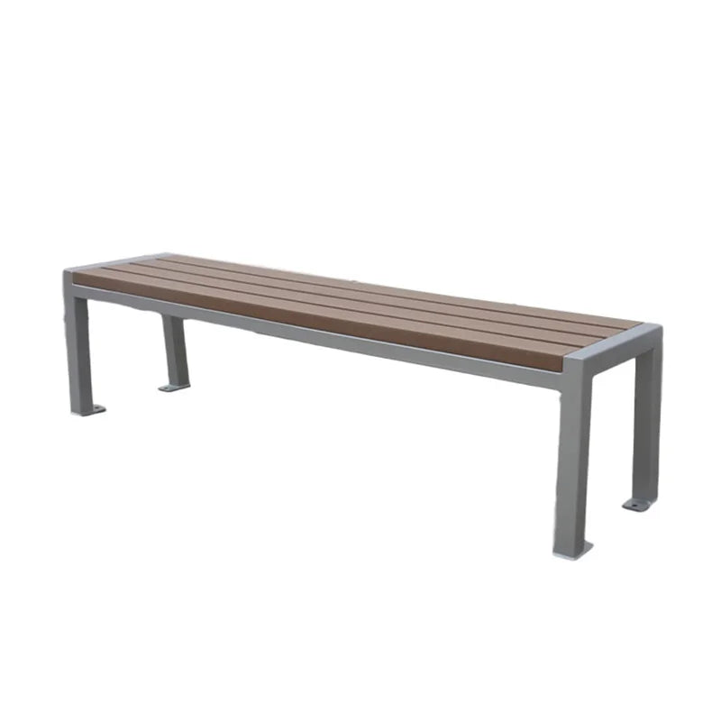 Outdoor Furniture Plastic Wood Backless Bench Seat Outside Park  Public Garden Patio Painted Seating Bench Without Backrest
