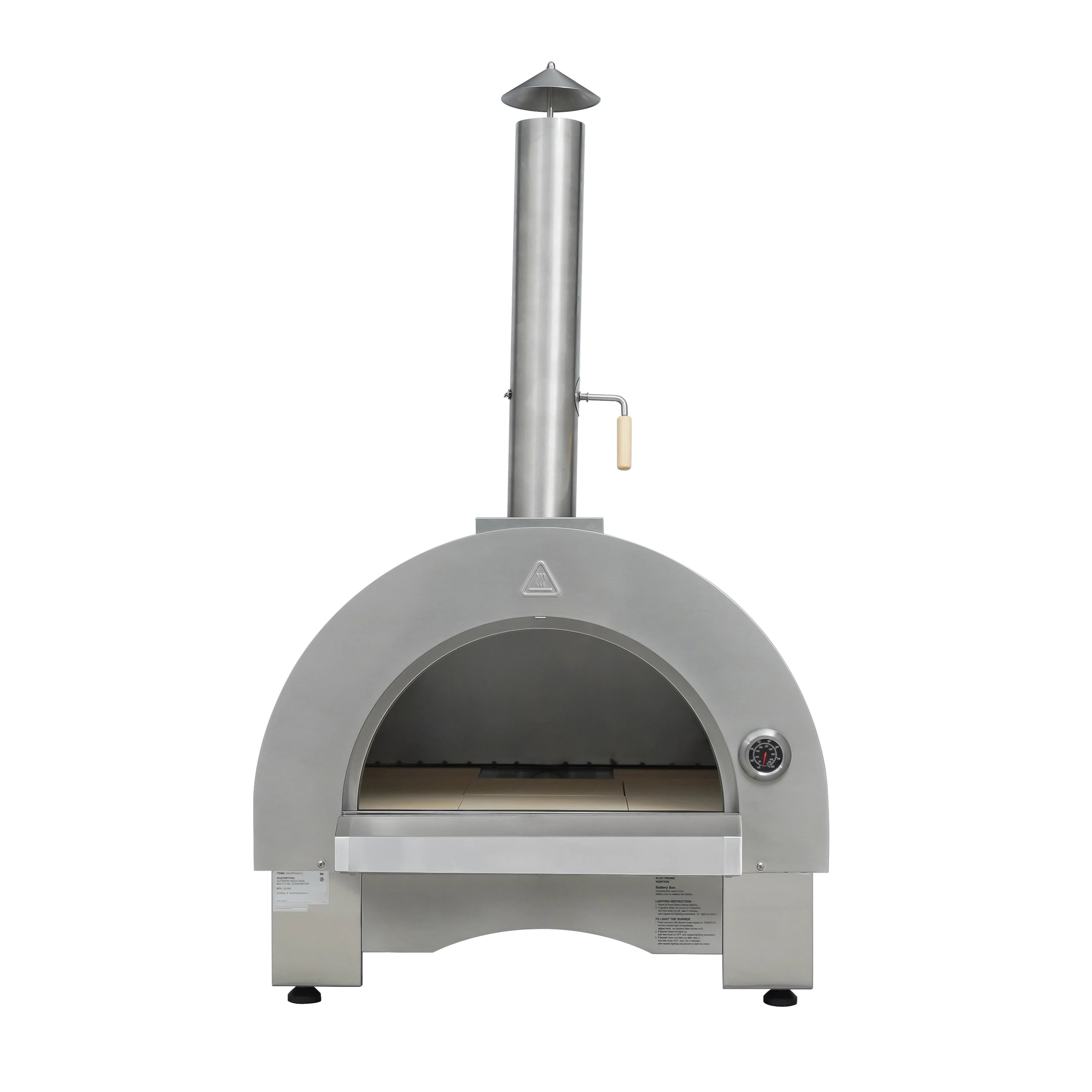 Best Seller! Premium 430SS Outdoor Pizza Oven Machine 82cm Width Wood Burning System CE Certified Metal Oven for Outdoor Use