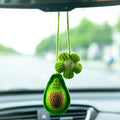 Finished Product Hot Selling Car Hanging Ornament Fruit Plant Rearview Mirror Decoration Creative Handmade Crochet Avocado
