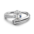 Dylam Trendy Fashion Design Fine 925 Sterling Silver Rhodium Plated Twisted Geometric Oval Shape 5A Cubic Zircon Women Rings