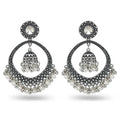 Indian Imitation Pearl Earrings Big Round Bell Style Exaggeration Vintage Hanging Earrings Wholesale