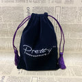 Custom Logo Black Velvet Sunglasses Packaging Bag With Purple Tassel Drawstring Pouch Velvet