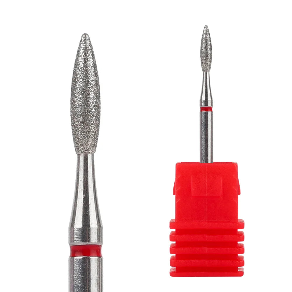 1.5mm Long Flame Shape Factory Customize Carbide Bit Cuticle Clean Diamond Nail Drill Bit Russian Quality