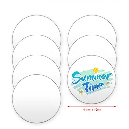 THANDES 24 PCS 4 Inch/10cm Acrylic Disks 1/8" Thickness Clear Circles Blanks Vinyl Project DIY Keychain Coaster Modern