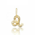 LOZRUNVE Solid 925 Silver Gold Plated Diamond Zodiac Charm Pendant for Necklace DIY Jewelry