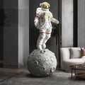 Hot Sale Home Decor Fiberglass Astronaut Standing Moon Sculptures Statue Indoor Home Decoration Astronaut Crafts Ornaments