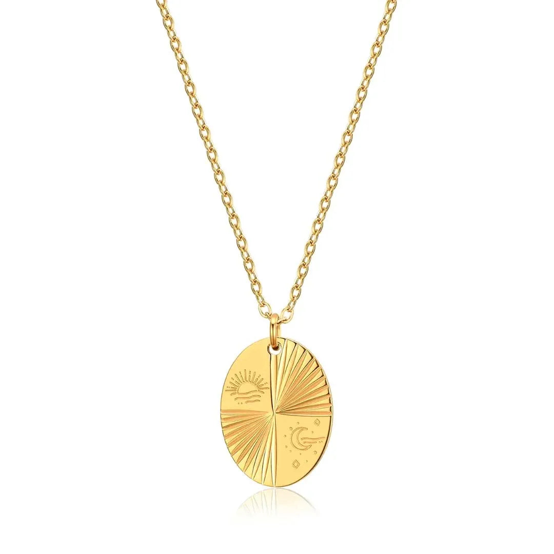 Milskye Cute Jewelry Set for Women Shiny Wedding Fashion Fine Jewelry for Women 925 Silver 18k Gold Moon Sun Necklace