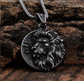Vintage 316L stainless Steel Lion Head Pendant Necklace Gold Plated Sweater Chain Wholesale Jewelry