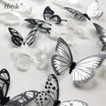3D Colorful Crystal Butterfly Wall Sticker with Adhesive Art Decal Satin Paper Butterfly Baby Kids Bedroom Home DIY Decor SD134