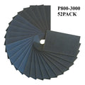 US Local Stock Ships in 24H Free Shipping USA 52PCS 9 X 5.5" Wet Dry Sandpaper Set Silicon Carbide Sander Sheets 80-3000 Grit