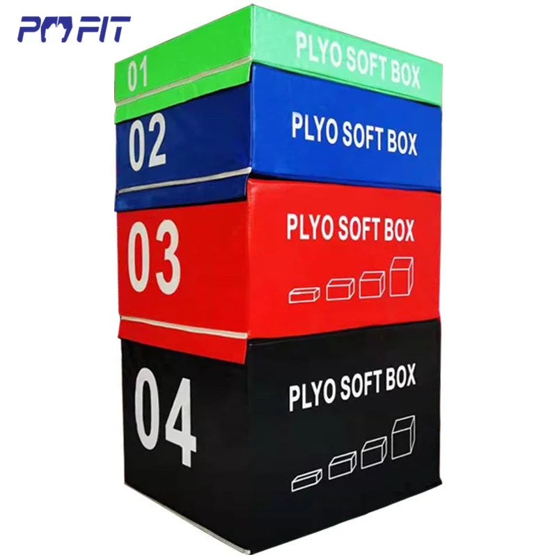 Gym Fitness Jump Plyobox Plyometric Box Pvc Pu Leather Covered Foam Soft Plyo Box Set