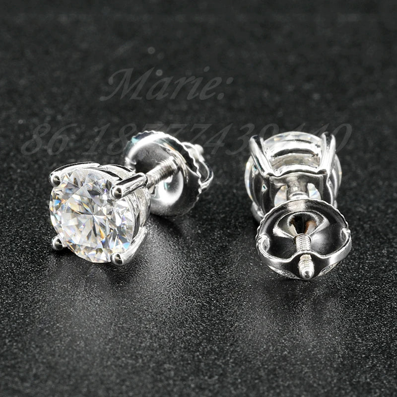 Factory Price 0.1ct-10ct Moissanite S925 Earring for Women and Man Diamond Stud Earrings Vvs Moissanite Stud Earrings