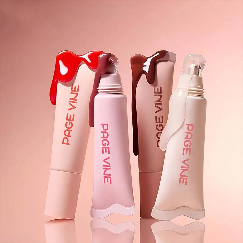 Customized 100% Vegan Lip Butter Balm Crystal Glaze Moisturizing Lip Care Candy Lane Sheer Squeeze Tube Melon Pop Mineral Pencil