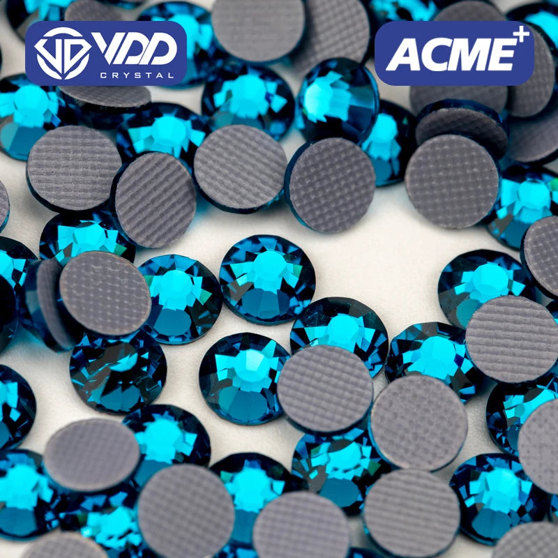 VDD 025 Indicolite ACME Top Quality Hot-Fix Glass Rhinestones Crystal Flatback Strass Stones for Garment Wedding Dress