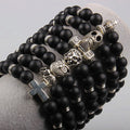 Vintage Lion Head Men Bracelet Black Natural Lava Stone Beads Buddha Bracelets Yoga Homme Jewelry Gift Man Woman Bracelets