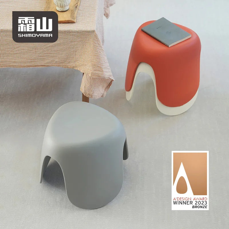 SHIMOYAMA Patent Modern One-piece Step Stool Chair Durable PP Rubber Plastic for Home Outdoor Bathroom Dining Classroom Use