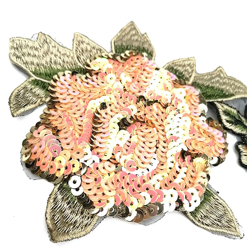 Professional Factory Customized Sequin Patch Embroidery Applique