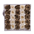 Hflora Factory Supply Creamy White  Decorative  Forever Roses Head Everlasting Preserved Roses Flowers Acrylic Gift Box for Gift