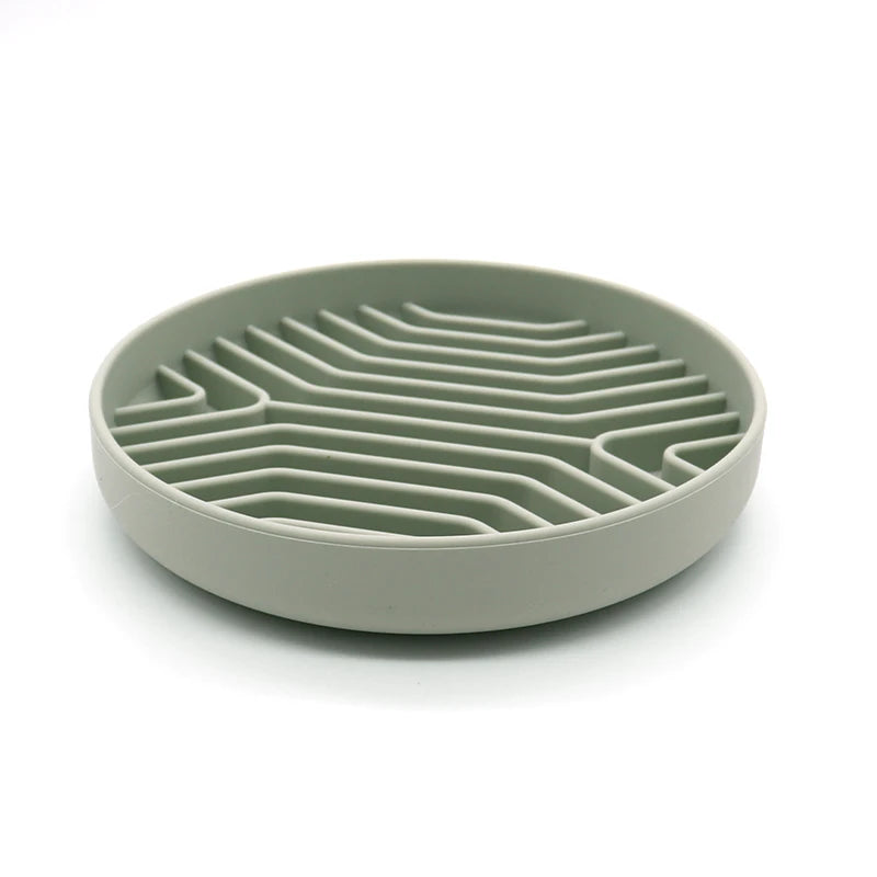 Factory Custom Anti Gulping Anti-Choking Healthy Eating Stop Bloat Silicone Pet Cat Dog Food Feeding Slow Feeder Bowl Dishes