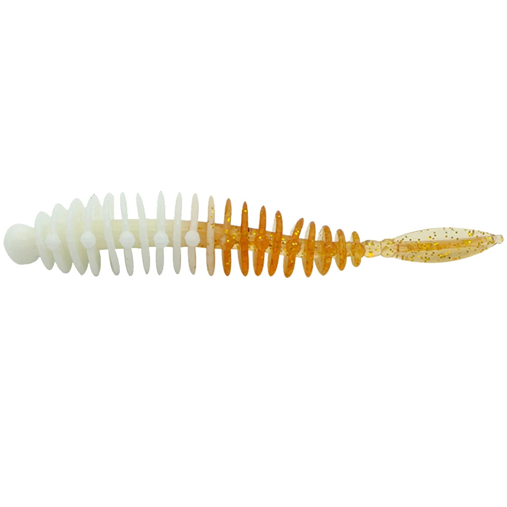 Newbility 10pcs/bag 5.5cm 1.2g Fishing Needle Tail Soft Fishing Lure Insect Luya Bait Threaded PVC Plastic Artificial Bait