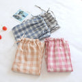 Women's Pajamas Pants Cotton Gauze Couples Home Pants Lounge Wear Loose Printed Sleep Bottoms Casual Home Trousers 2023