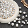 Wholesale Round White Plastic Pearl Beads with Hole for Fashion Necklace Jewelry Making Supplies