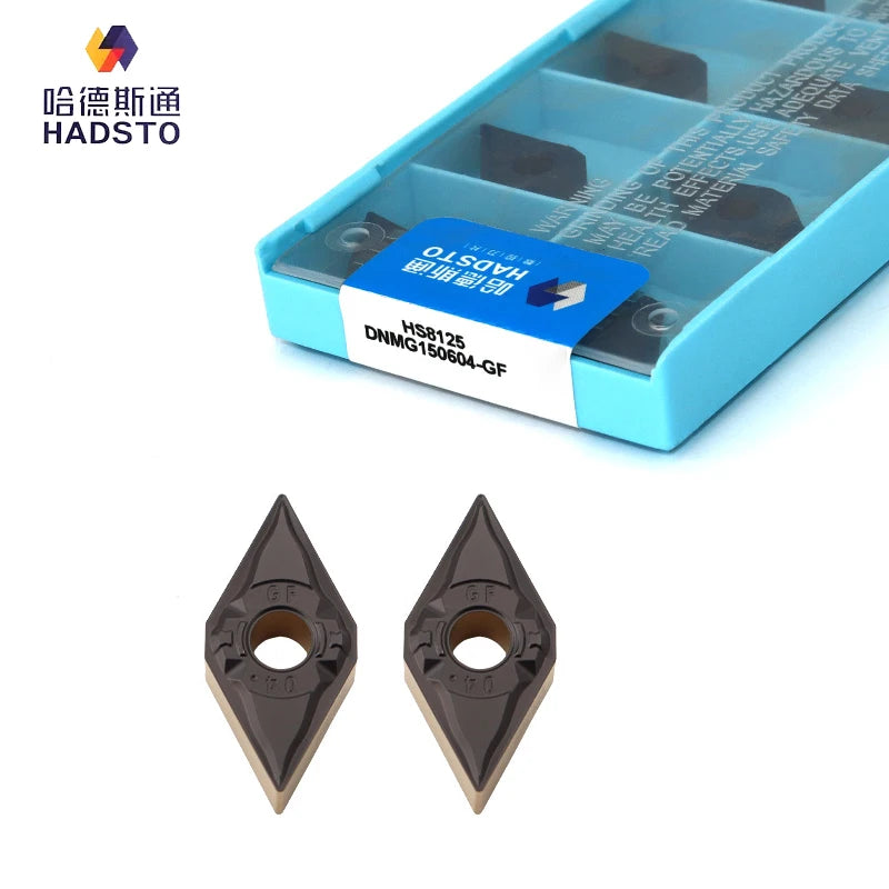 HADSTO CNC HS8125 Processing Steel Parts Cutting Tools Two-Color Coated DNMG150604 150608-GF for Machining OEM Supported